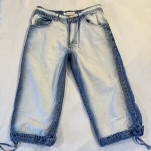 Muka Wear Y2K Baggy Wide Leg Jeans Fade Skater Grunge Streetwear Jorts Shorts 34
